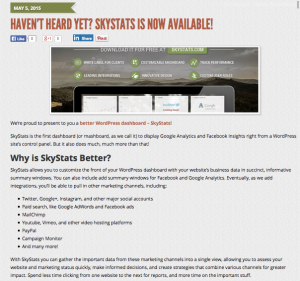 WordPress Dashboard Plugin for Business | SkyStats